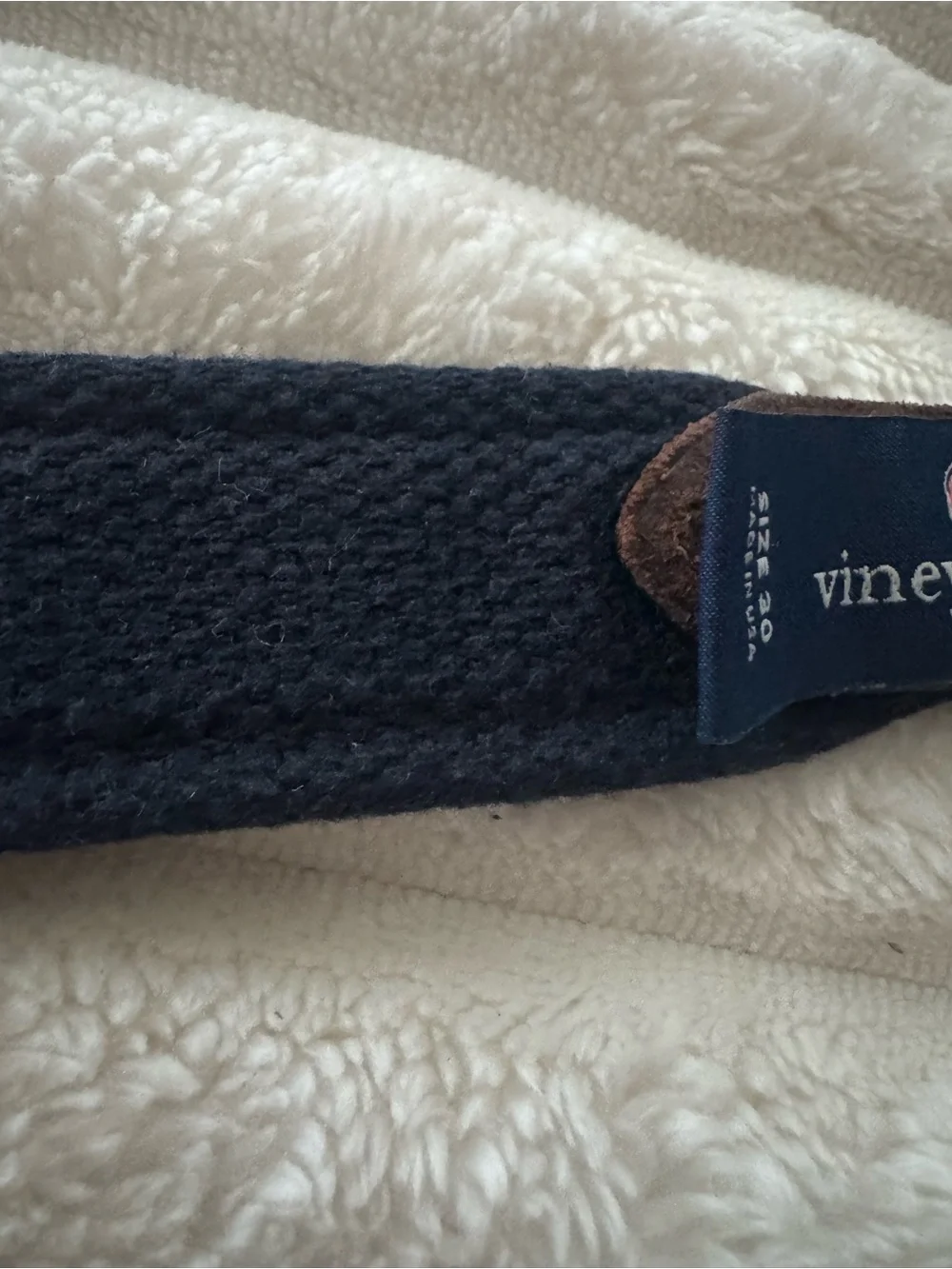 Vineyard Vines Men's Whale Canvas Club Belt Size 30 Navy Blue Preppy
